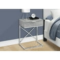 thumbnail image 4 of Modern Grey Storage Accent Table, Contemporary Side End Table with Drawer, Chrome Metal, for Living Room and Bedroom, 4 of 6