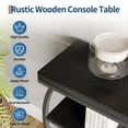 thumbnail image 4 of Yeshouse mesa de entrada estilo granja de 99 cm con almacenamiento, consola de madera de 4 niveles y estructura geométrica metálica, ideal para detrás del sofá o pasillos en apartamentos pequeños, 4 of 8