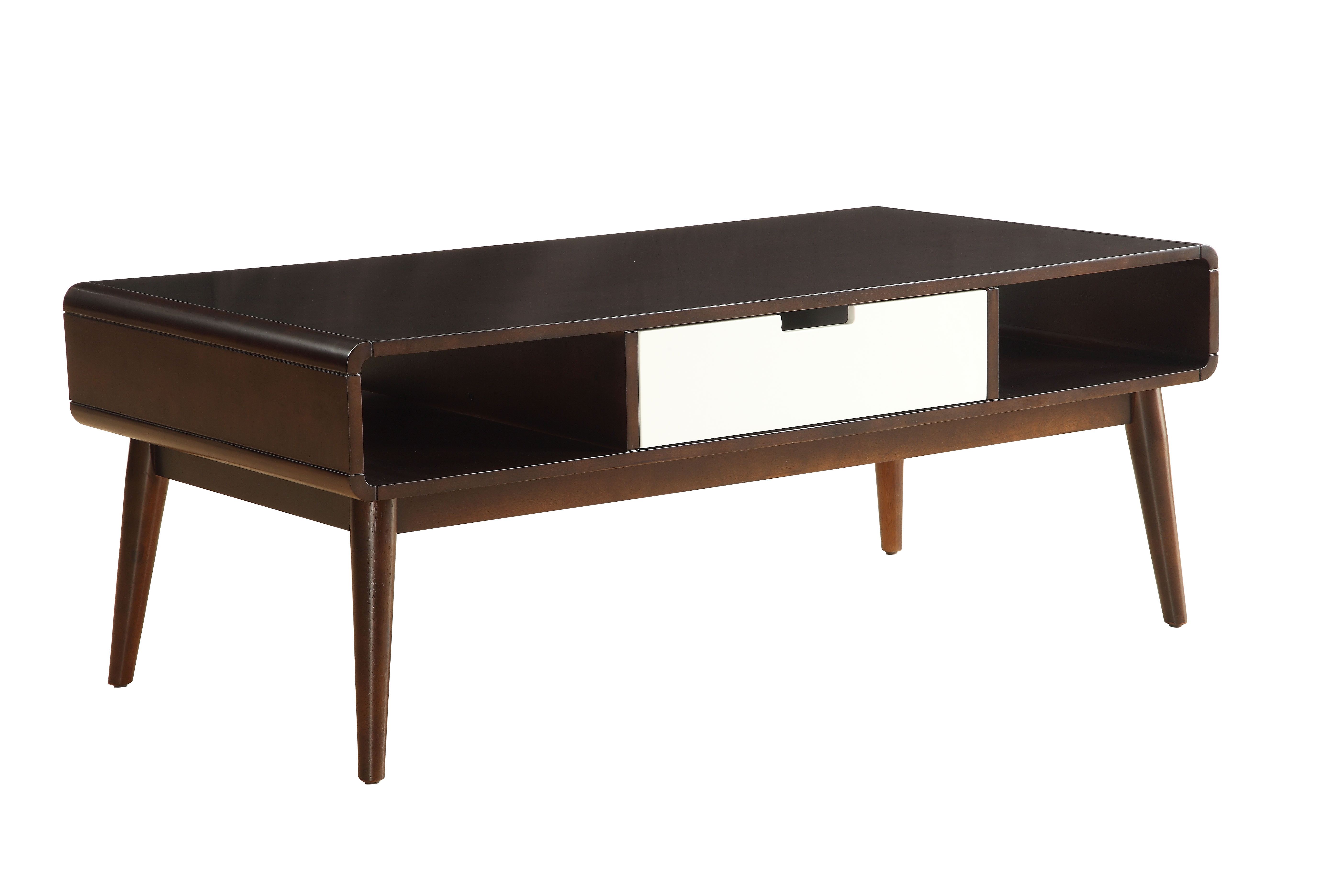 Acme Christa Coffee Table Walnut And White Walmart Com