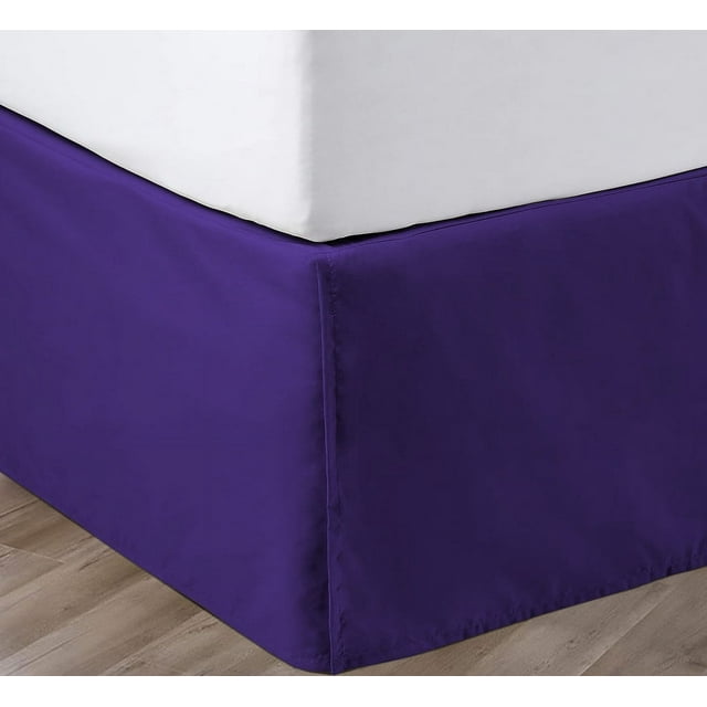 SGI Bedding 11 Inch Pleated Bed Skirt | Microfiber Bed Skirt | Fade Resistant, Wrinkle Free, Anti-static, Decorative, Extra Storage Space, Clutter-Free | Full, Purple