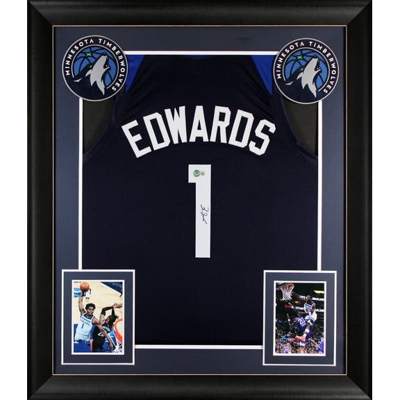 Jaxon Smith-Njigba Authentic Signed Blue Throwback Pro Style Framed ...