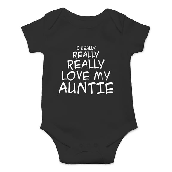 I Really Really Love My Auntie - Best And Coolest Aunt Ever - Cute One-Piece Infant Baby Bodysuit