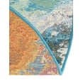 thumbnail image 4 of Unique Loom Outdoor Modern Collection Area Rug - Rip (6' 1" Round Blue and Ivory/Green), 4 of 8