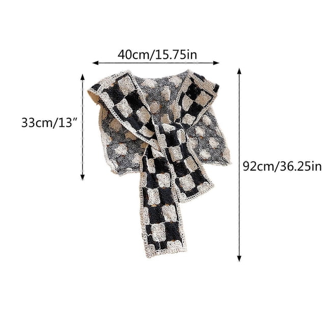 Knitted Shrug Scarf Plaid Shoulder Wrap Scarf Shawl Wraps For Women Lightweight Crochet Shawls And Wraps