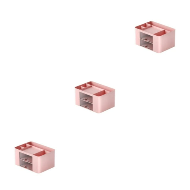 ZheElen Storage Box Versatile Storage Box For All Organizational Needs Desk Organizer With Drawers pink 3Set