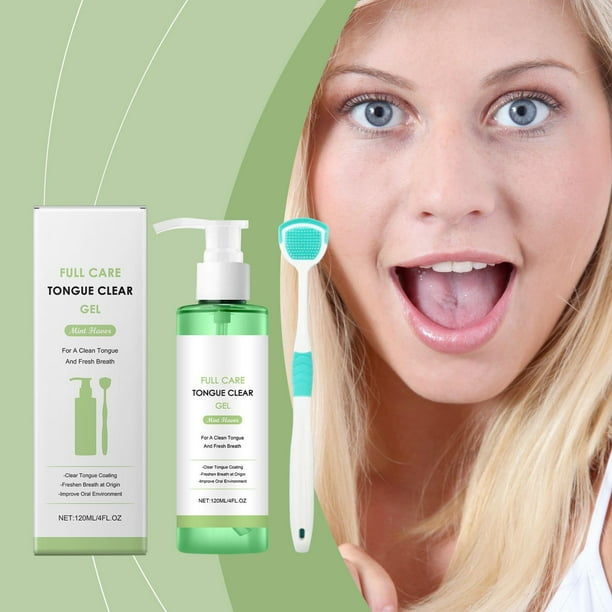El kit de gel de limpieza bucal limpia eficazmente el revestimiento de la lengua y restaura la frescura bucal con el uso continuo de una pasta de dientes.