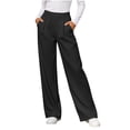 thumbnail image 2 of ClodeEU Women's Elastic Waist Straight Leg Dress Pants,Fashion Solid Color Trouse With Pockets ,Women's Plus L, 2 of 7