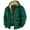 Dark Green, variant on Susanny Fuzzy Trench Coat Men Sherpa Fleece Lined Pockets Zip Up Western Distressed Winter Denim Jacket Hooded Flannel Military Heavyweight Big and Tall with Hood Cargo Jackets Blue 6XL