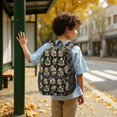 thumbnail image 6 of Mushroom and Moth Black Pattern 17" School Backpacks for Teens,Waterproof Oxford Fabric,S-Shape Padded Straps for School,Travel,Hiking,Camping, 6 of 6