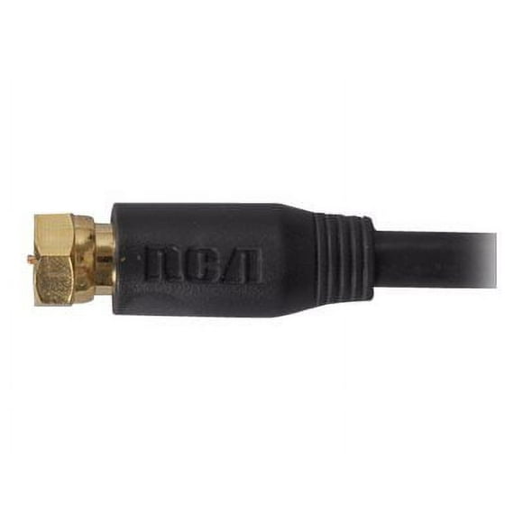 RCA VH612R - RF cable - F connector male to F connector male - 12 ft - coaxial - black