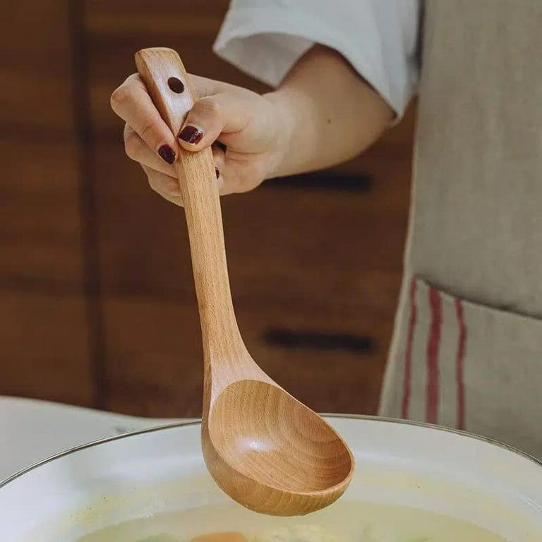 Wooden Ladle for Cooking, Soup Spoon Ladle – Wooden Serving Spoon, 9.85″  Handle, Eco Friendly, Natural and Sustainable 