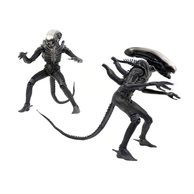Dosaele Alien Action Figure Xenomorph Warrior Grid Alien 7-Inch Moveable Joints PVC Figures Figurine Toys