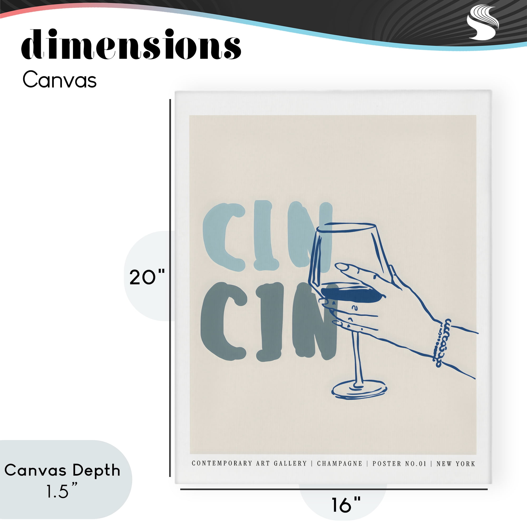 Stupell Industries Cin Cin Blue Champagne Toast Canvas Wall Art, design by The Prints Vibe