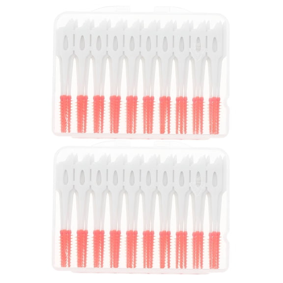 XIRQI 80 Pcs Gum Interdental Brush Floss Pick Dispenser Interproximal Flossers Toothpick Braces Hygienicing Stick