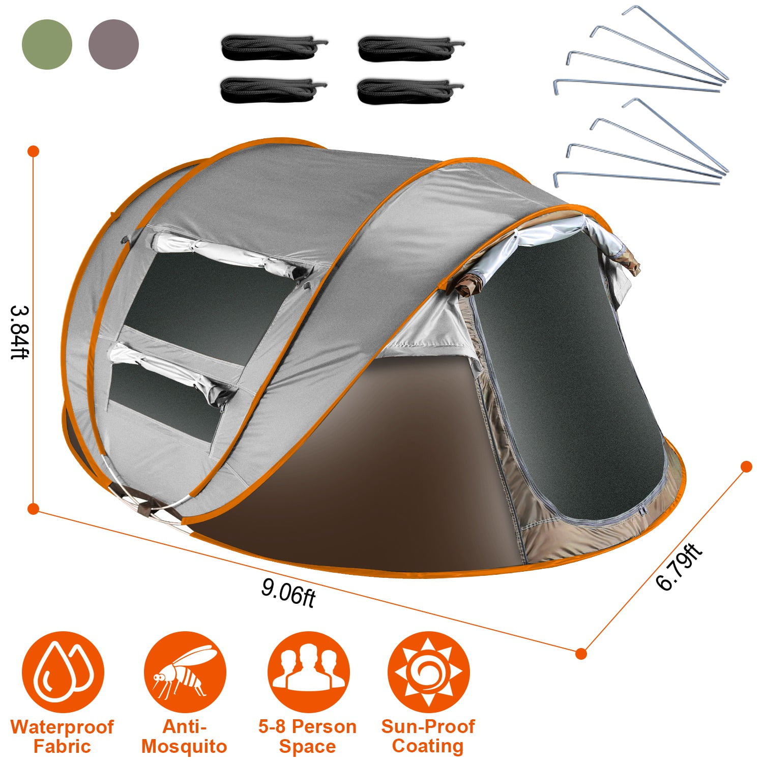 iMounTEK 8 Person Camping Instant Tent with Carry Bag