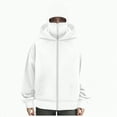thumbnail image 2 of Towmus Balaclava Hoodie Zipper, Y2K Double Layer Hooded Pullover, Built-In Eye Mask, Ultimate Heavyweight Hoodies Sweatshirts, Unisex, White, M, 2 of 5