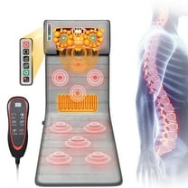 Ikristin Full Body Massage Mat with Heat 10 Neck Shiatsu Kneading Massage Heads, Multifunctional Electric Heated Massage Chair Back Pad for Back Lumbar Leg Pain Relief, Mother's Day