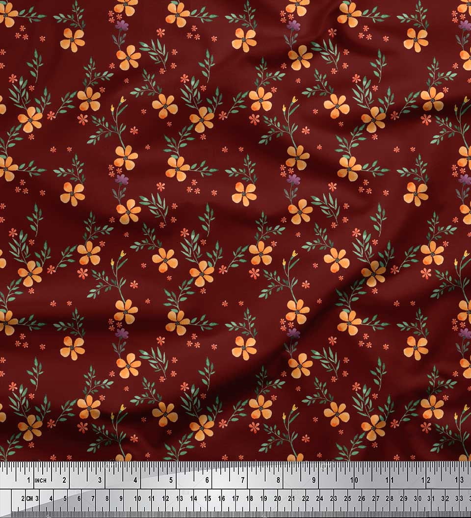 Soimoi Purple Moss Georgette Fabric Diamond Geometric Print Sewing Fabric Yard 42 Inch Wide