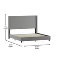 thumbnail image 6 of Flash Furniture Quinn Stitched Upholstered Platform Bed, Gray, King, 6 of 12
