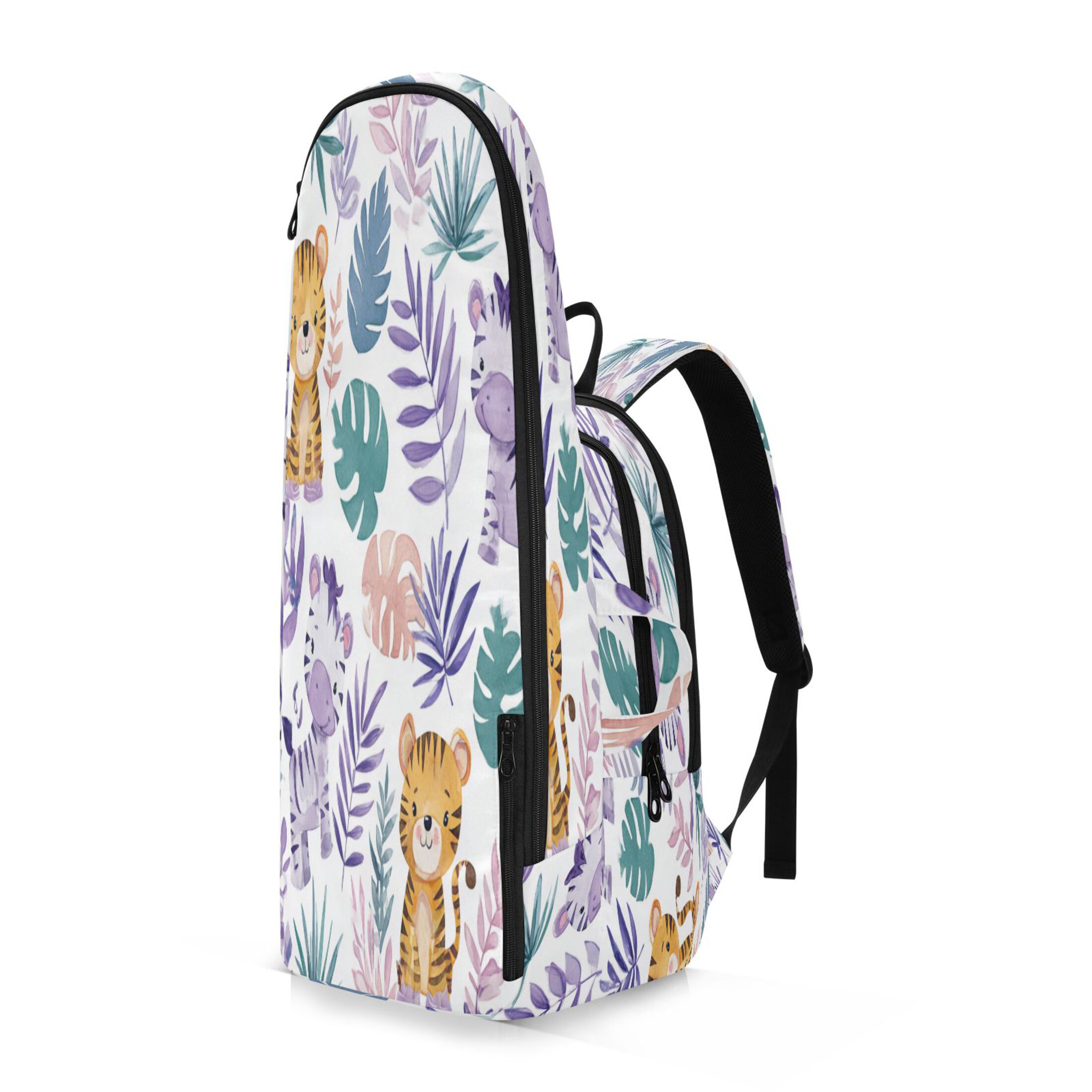 2 Racquet Holder Tennis Backpack Tennis Racket Covers Gym Bags Cute Baby Tigers and Zebras