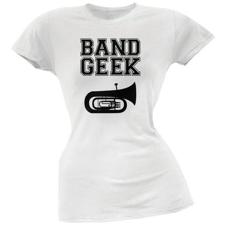 Big Band Tuba - Band Geek Tuba White Soft Juniors T-Shirt