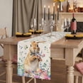 thumbnail image 2 of Table Runners 72 Inches Long Dress Scarves, Bunny Easter Farmhouse Kitchen Table Runner, Coffee Tablerunners, Spring Floral Eggs Rabbits Rustic 14x72 Inch, 2 of 9