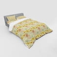 thumbnail image 3 of Vintage Duvet Cover Set, Nostalgic Illustration of Spring Flowers with Birds Romantic Peonies and Leaves, Bedding Set with Shams and Fitted Sheet, 3 Sizes, by Ambesonne, 3 of 3