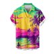 thumbnail image 5 of Blusa y camisa de manga corta con cuello vuelto para hombre, blusa informal de moda con cuello vuelto, blusa estampada de manga corta con botones, blusa de poliéster para hombre, 5 of 6