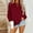Wine, variant on Womens Loose-Fit Sweatshirt Long Sleeved Solid Color Crewneck Tops Comfy Fall Winter Outfits Clothes 2025 Fashion