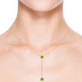 thumbnail image 4 of Angara Collier Péridot Naturel - Collier Style Lariat Péridot Rond 2.8 ct en Or Rose 14K pour Femmes, 4 of 8