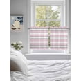 thumbnail image 4 of Pink Grey Stripe Half Window Curtains 24 Inches Long, Farmhouse Modern Art Striped Window Treatment Curtain Drapes, Short Curtains Tiers for Kitchen Over Sink, 27.5"x24", 2 Panels, 4 of 7
