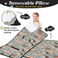 thumbnail image 3 of Hedgehog and Deer Grey Pattern Teens Toddler Nap Mat with Pillow, Sleeping Mat Bag for Preschool Daycare 59"x22", 3 of 6