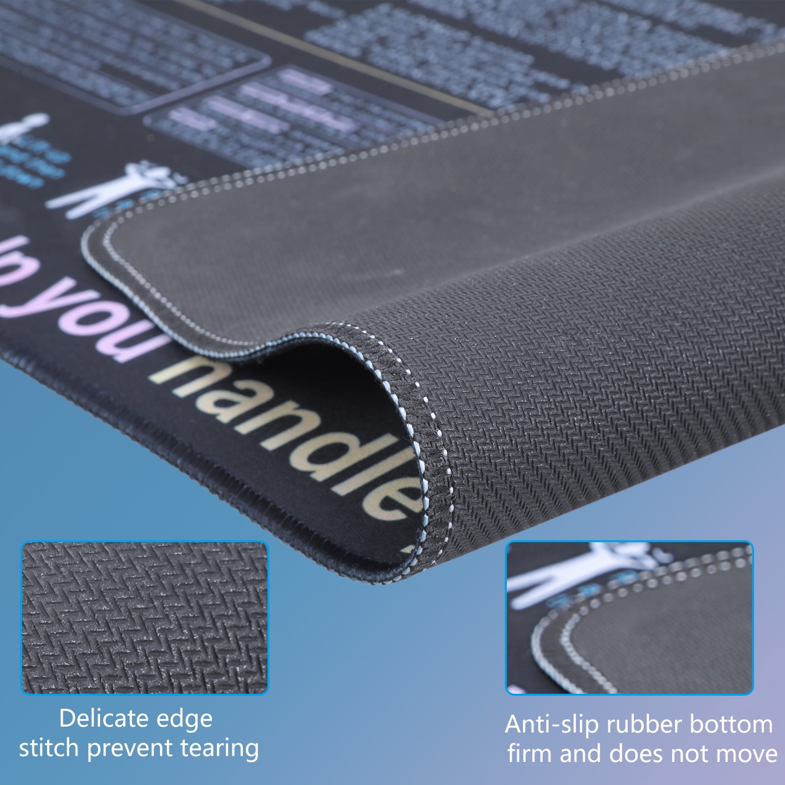 Desk Pad with Word Function Key Providing Spacious and Waterproof Surfaces for Office and Gaming