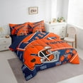 thumbnail image 3 of Manfei Rugby City Twin Bedding Sets 7 Pieces,Sports Theme Bedding Comforter Set 7 Pieces,Denver Silhouette Sheet Sets For Teens,Ultra Soft Bedroom Decor Reversible, 3 of 7