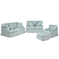 thumbnail image 4 of Sunset Trading Horizon Slipcovered Living Room Set With Removable Covers (Kiln dried hardwood, Polyester Fabric, 36"H x 39"D x 85"W) Ocean blue, 4 of 8