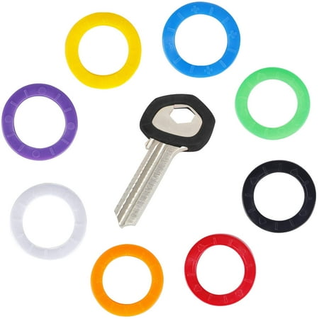 Uniclife 24 PCS Key Caps Tags, Plastic Key Identifier Rings in 8 Colors ...