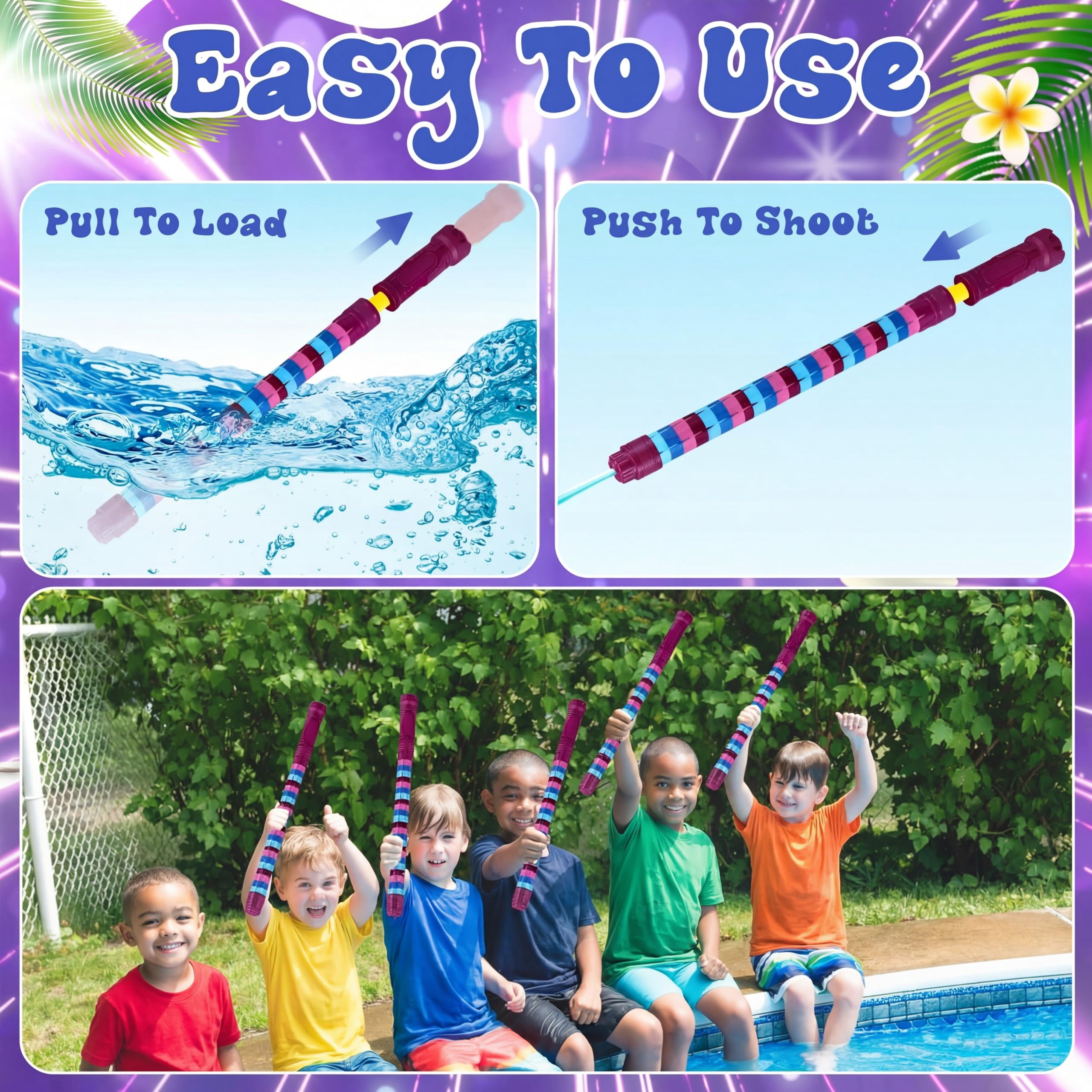 6 Video Game Water Blaster Shooters Summer Pool Beach Party Supplies