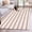 Red, variant on Turquoise Striped Large Round Rug 8 FT, Non Slip Living Room Area Carpet, Farmhouse Pinstripes Geometric Color Washable Soft Circle Rug Non-Shedding Floor Carpet for Bedroom Office Dining Room