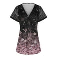 thumbnail image 4 of RYRJJ Women's Plus Size Dressy Tops Sexy Wrap Shirt Contrast Lace Short Sleeve Tunic Top V Neck Low Cut Cute Blouse(Floral Pink,3XL), 4 of 5