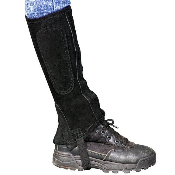 Shires Kids Suede Half Chaps Ripple Elastic Calf Protective Pad & Zip Closure
