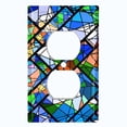 thumbnail image 3 of Metal Light Switch Plate Outlet Cover (Stained Glass Window Tile Pattern GLA007), 3 of 14