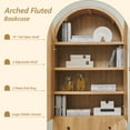 thumbnail image 6 of 71" Arched Storage Bookcases, 4-Tier Arched Wooden Bookshelf with 2 Drawer and 2 Shelves, Storage Pantry Cabinet for Office, Living Room, Kitchen, 6 of 7