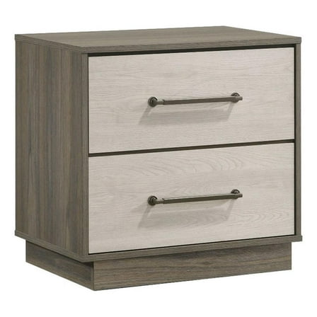 Fenwick 2-drawer Nightstand Bedside Table Grey Oak