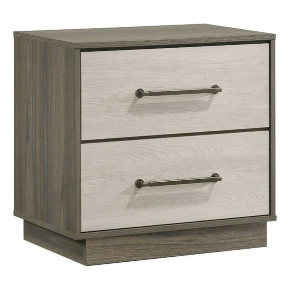 Fenwick 2-drawer Nightstand Bedside Table Grey Oak