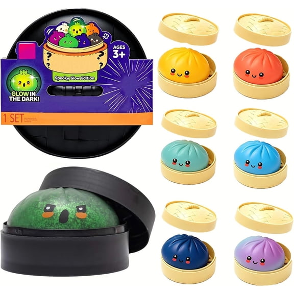 New! Halloween Spooky Ghost Dumpling Squishy, 2026 Halloween Dumplings Stress Balls with Steamer for Adults Slow Rise Fidget Toys for Party Favors, Desktop Decor & Birthday Gifts