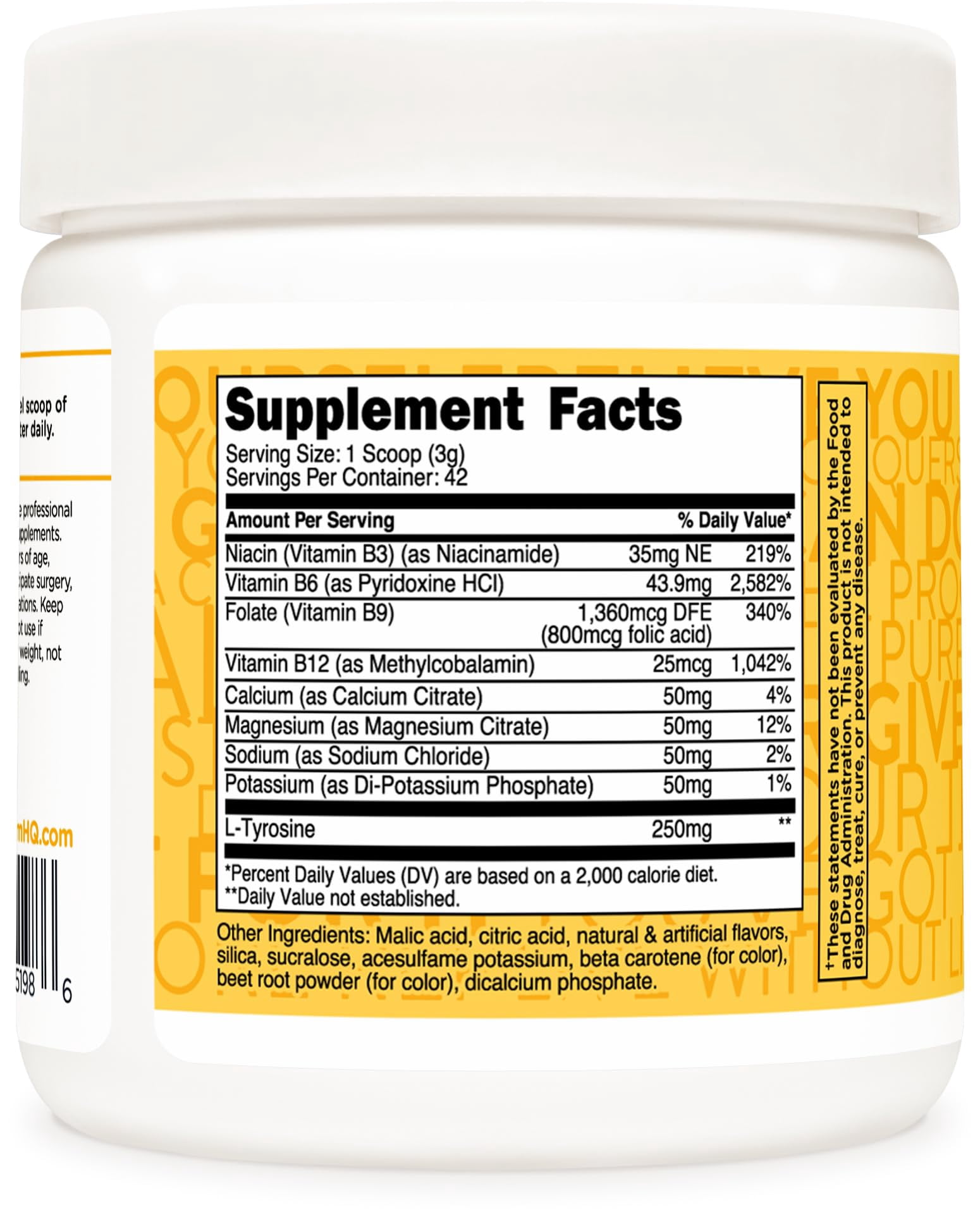 TransformHQ Hydration 42 Servings (Peach Mango) - Electrolytes, Mental Clarity, Vitamins