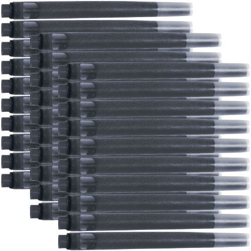 Parker Quink Permanent Ink Fountain Pen Refill Cartridges, 30 Black Ink