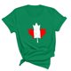 thumbnail image 2 of Camisetas de Manga Corta para Mujeres Canadá Día Hoja de Arce Impresión Básica de Verano Tee, Cuello Redondo Camiseta Casual, 2 of 3