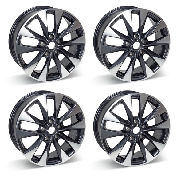 17" Wheel Rim 17x6.5-inch Black, for 2016-19 Nissan Sentra, 4 Count, Replacement Alloy Rim 62730