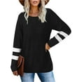 thumbnail image 4 of New Casual Long Sleeve T-Shirts for Women Tunic Loose Pullover Shirts Tops Ladies Fall Winter Thin Basic Tee Tops Lounge Wear, 4 of 5